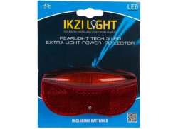 Ikzi Takavalo + Heijastin 3 LED 50mm - Punainen/Musta