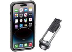 Topeak RideCase Puhelin Case iPhone 14 Pro Sis&auml;ltyy. Asentaa - Musta